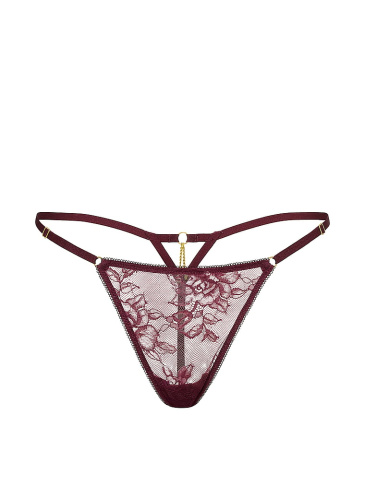 Rose Lace Hardware Adjustable V-String Panty