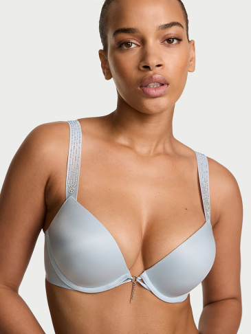 Bombshell Add-2-Cups push-up podprsenka s ombré pruhmi a lesklými ramienkami