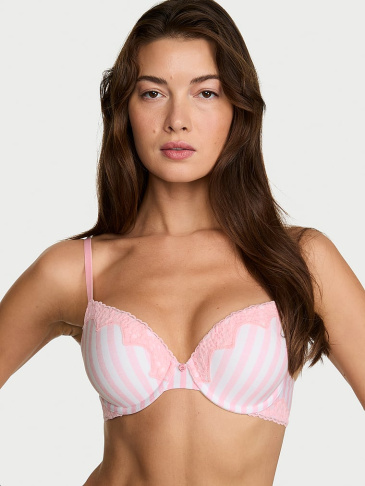 Perfect Shape bavlnená čipkovaná push-up podprsenka