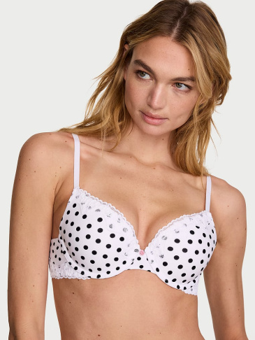 Perfect Shape bavlnená čipkovaná push-up podprsenka