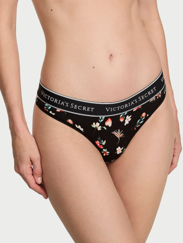 Logo Cotton Thong Panty