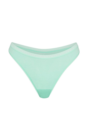Stretch Cotton High-Leg Scoop Thong Panty