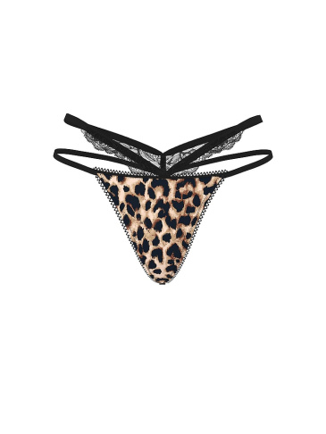 Rose Lace-Trim Strappy Cut-Out V-String Panty