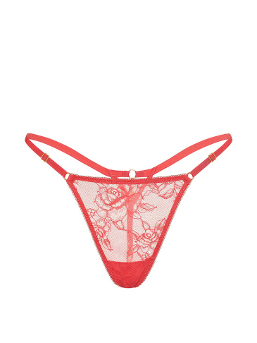 Rose Lace Adjustable Charm V-String Panty