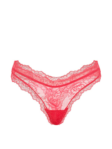 Rose Lace High-Leg Thong Panty