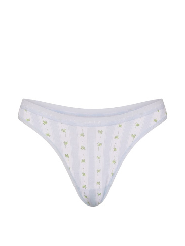 Stretch Cotton High-Leg Scoop Thong Panty