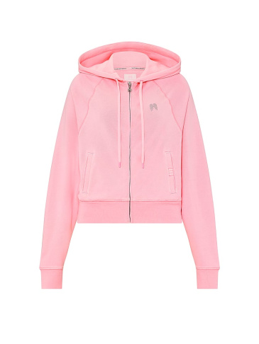 Terry Cropped Full-Zip Hoodie