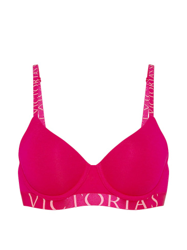 Cotton Exploded Logo Lightly Lined Demi Bra