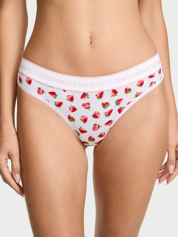 Logo Cotton Thong Panty