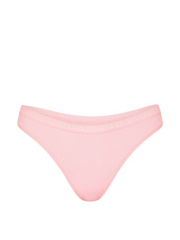 Stretch Cotton High-Leg Scoop Thong Panty