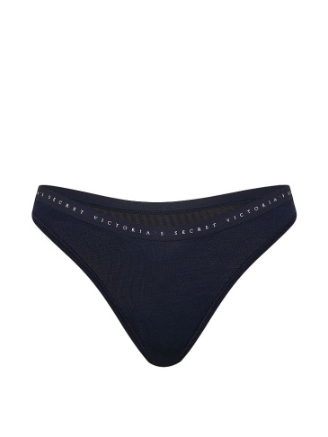 Stretch Cotton High-Leg Scoop Thong Panty