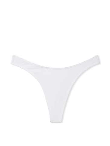 Stretch Cotton High-Leg Scoop Thong Panty