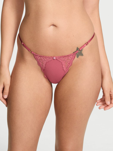 Nastaviteľné V‑String Nohavičky S Čipkovaným Lemom