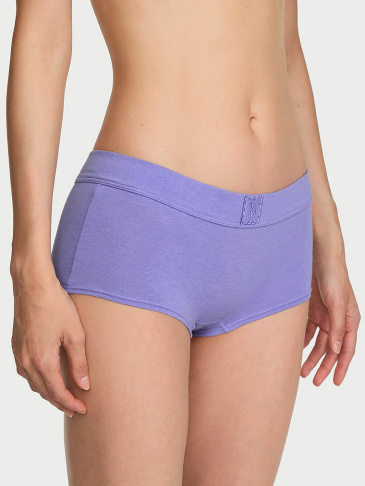 Bavlnené Boyshort Nohavičky s Čipkovou Logo Aplikáciou