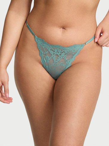 Čipkované nastaviteľné V-string nohavičky