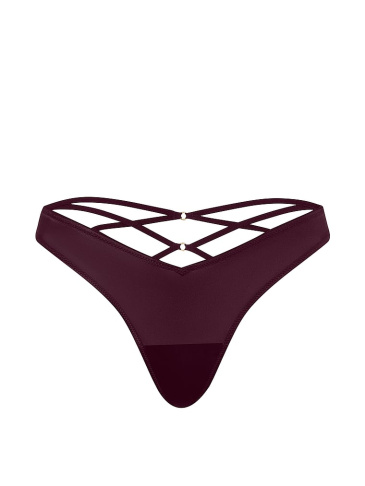 Smooth Strappy-Back High-Leg Thong Panty