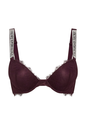 Bombshell Add-2-Cups Shine Strap Rose Lace Push-Up Bra