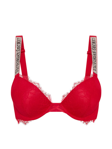 Bombshell Add-2-Cups Shine Strap Rose Lace Push-Up Bra