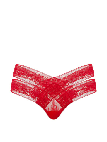 Rose Lace Strappy Cut-Out Cheeky Panty