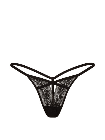 Rose Lace Strappy Cut-Out V-String Panty