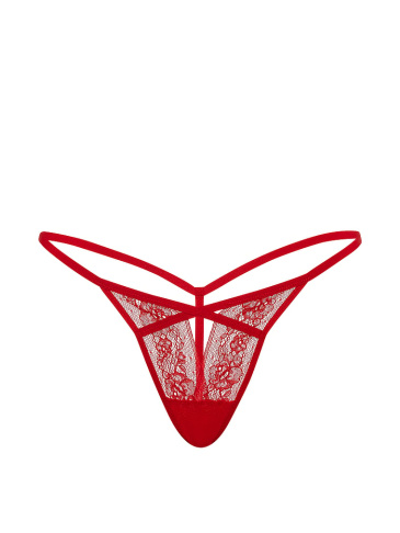 Rose Lace Strappy Cut-Out V-String Panty