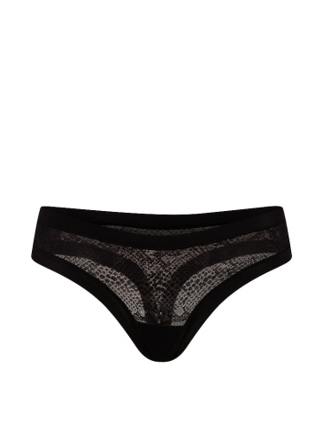 No-Show Snake Mesh Thong Panty