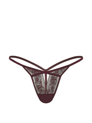 Rose Lace Strappy Cut-Out V-String Panty