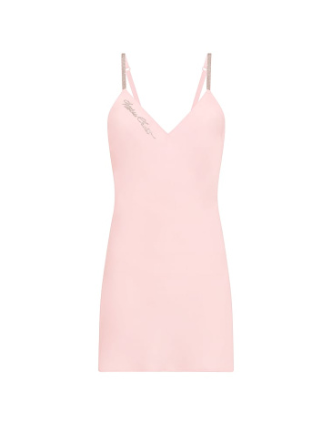 Shine Script Satin Mini Slip Dress