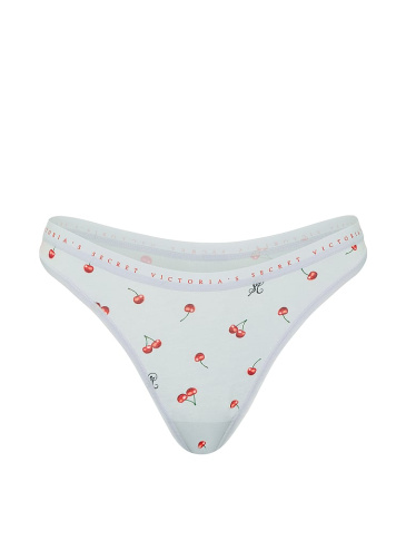 Stretch Cotton High-Leg Scoop Thong Panty