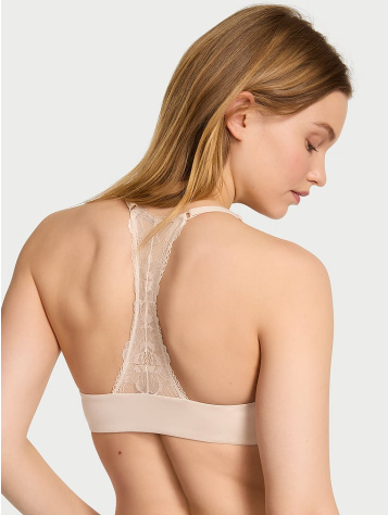Ľahko Podšitá Čipkovaná Podprsenka Racerback Demi Bra