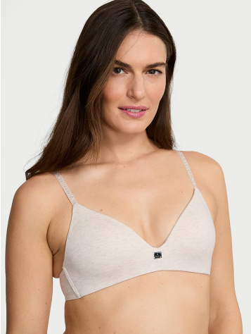 Bezdrôtová Podprsenka S Ľahkým Podšitím Cotton Logo Hardware