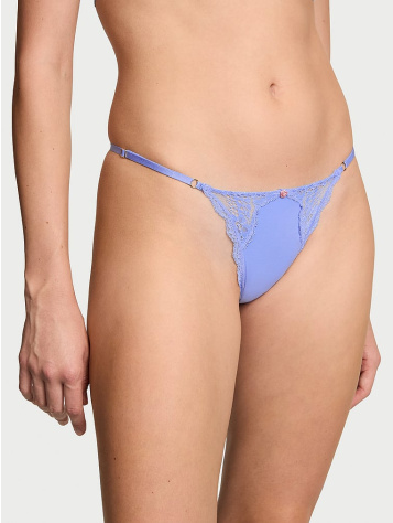 S čipkovaným lemom nastaviteľné V-String Nohavičky