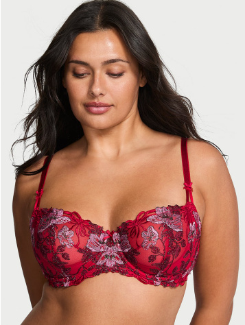 Wicked Beautiful Bows Embroidery Unlined Balconette Podprsenka