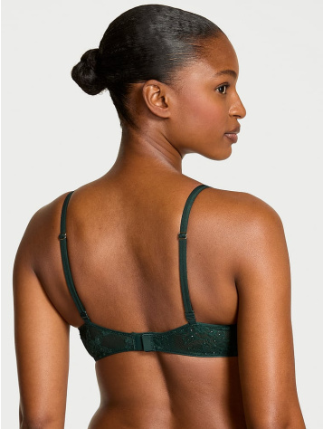 Rose Lace Shimmer Push‑Up Podprsenka