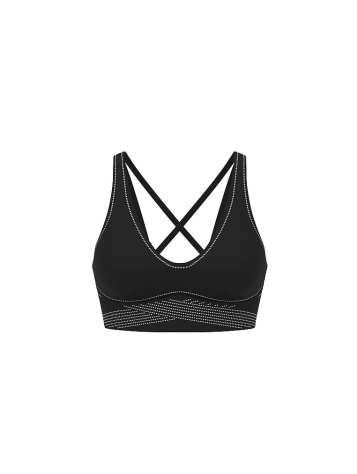 VSX Elevate™ športová podprsenka s kamienkami a hlbokým výstrihom.