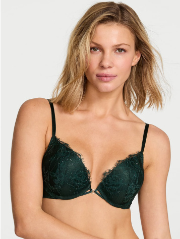 Bombshell Add‑2‑Cups Rose Lace Shimmer Push‑Up Podprsenka