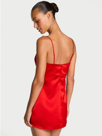 Twinkle Bow Saténové Mini Šaty Slip