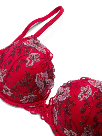 Beautiful Bows Embroidery Push‑Up Podprsenka