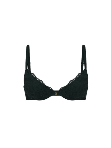 Rose Lace Shimmer Lightly Lined Plunge Demi Bra