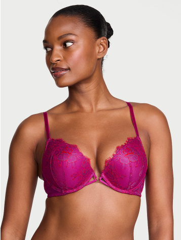 Push-Up Podprsenka Bombshell Add‑2‑Cups s Ružovou Čipkou