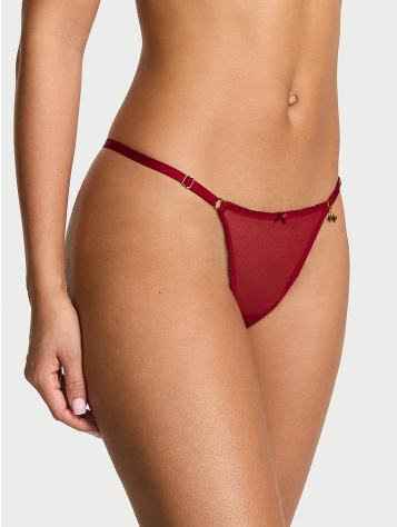 Nastaviteľné V‑String Nohavičky S Kovovým Detailom Cherry
