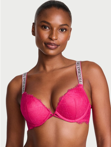 Push-Up Podprsenka Bombshell Add-2-Cups Shine Strap Z Ružovej Čipky