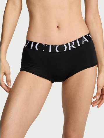Bavlnené nohavičky typu boyshort s výrazným logom