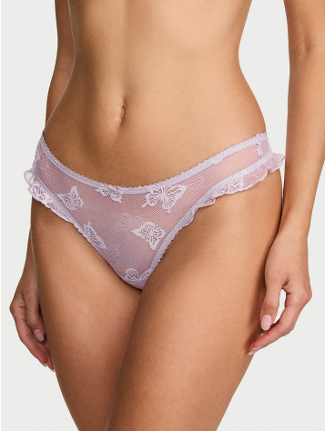 Tylové tangá Butterfly Mesh s motýlími detailmi