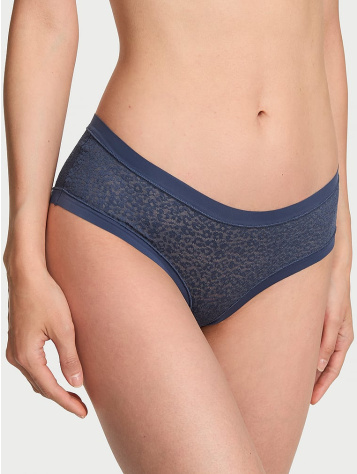 Bezšvové leopardie čipkované cheeky nohavičky