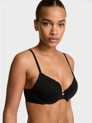 Perfect Shape bavlnená čipkovaná push-up podprsenka