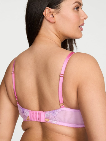Jemne vystužená demi podprsenka s akvarelovou výšivkou