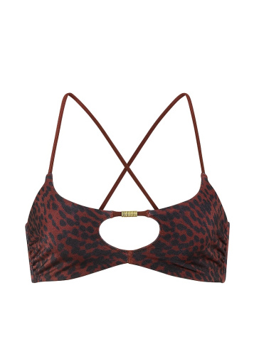 Obojstranný bralette bikini vrch s výrezmi a krúžkami