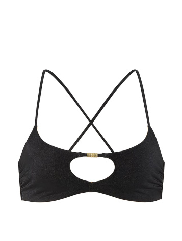 Obojstranný bralette bikini vrch s výrezmi a krúžkami