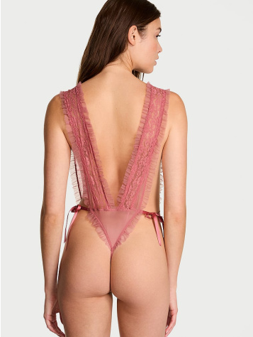 Dare To Dream Lace Sheer High-Leg Teddy